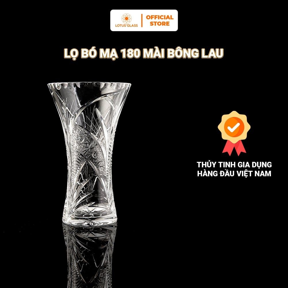 Lọ Hoa, Bình Hoa Pha Lê Bó Mạ 180 Mài Bông Lau