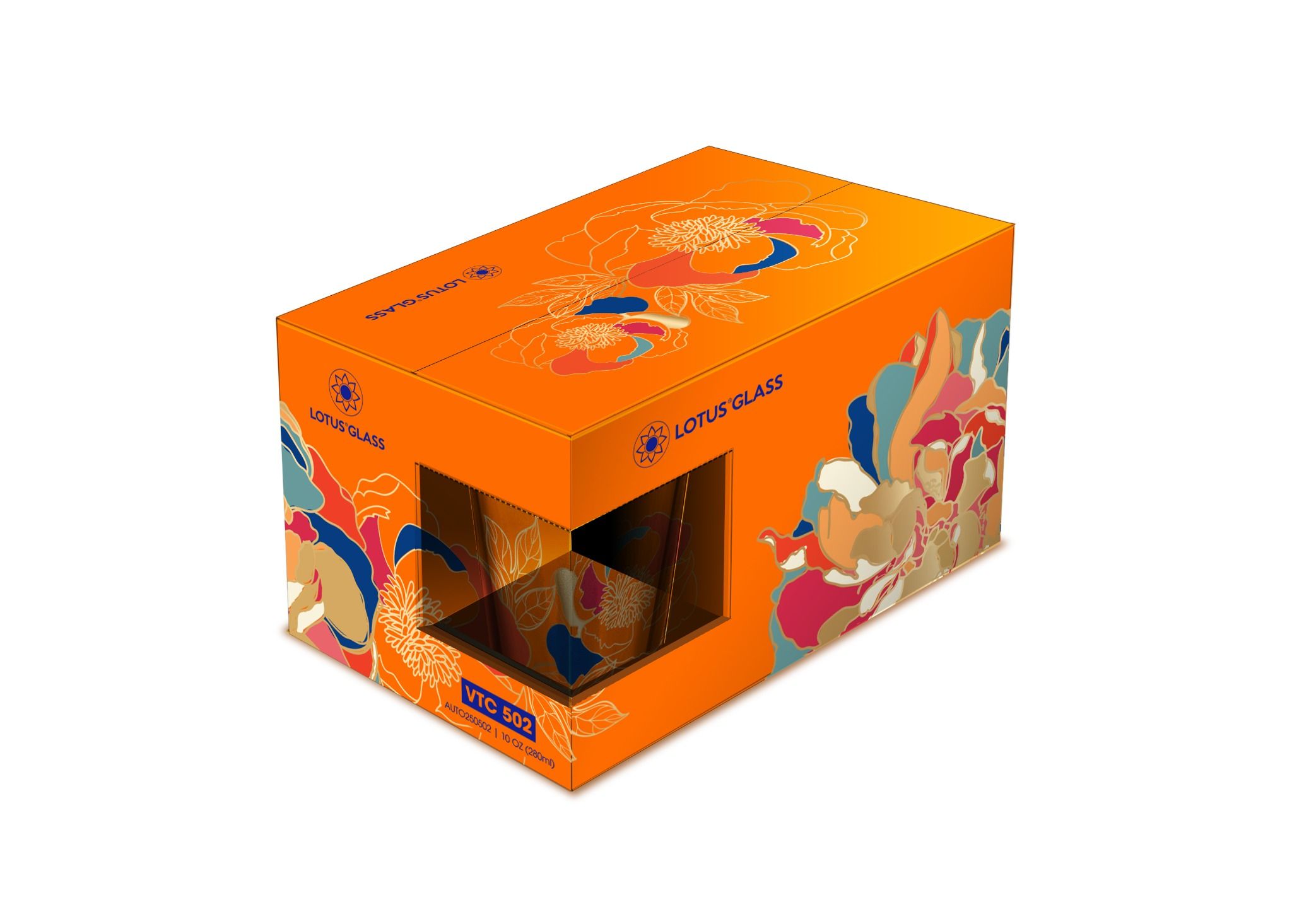 Ly nước giải khát thủy tinh Lotus Glass VTC502 - Họa tiết ngẫu nhiên