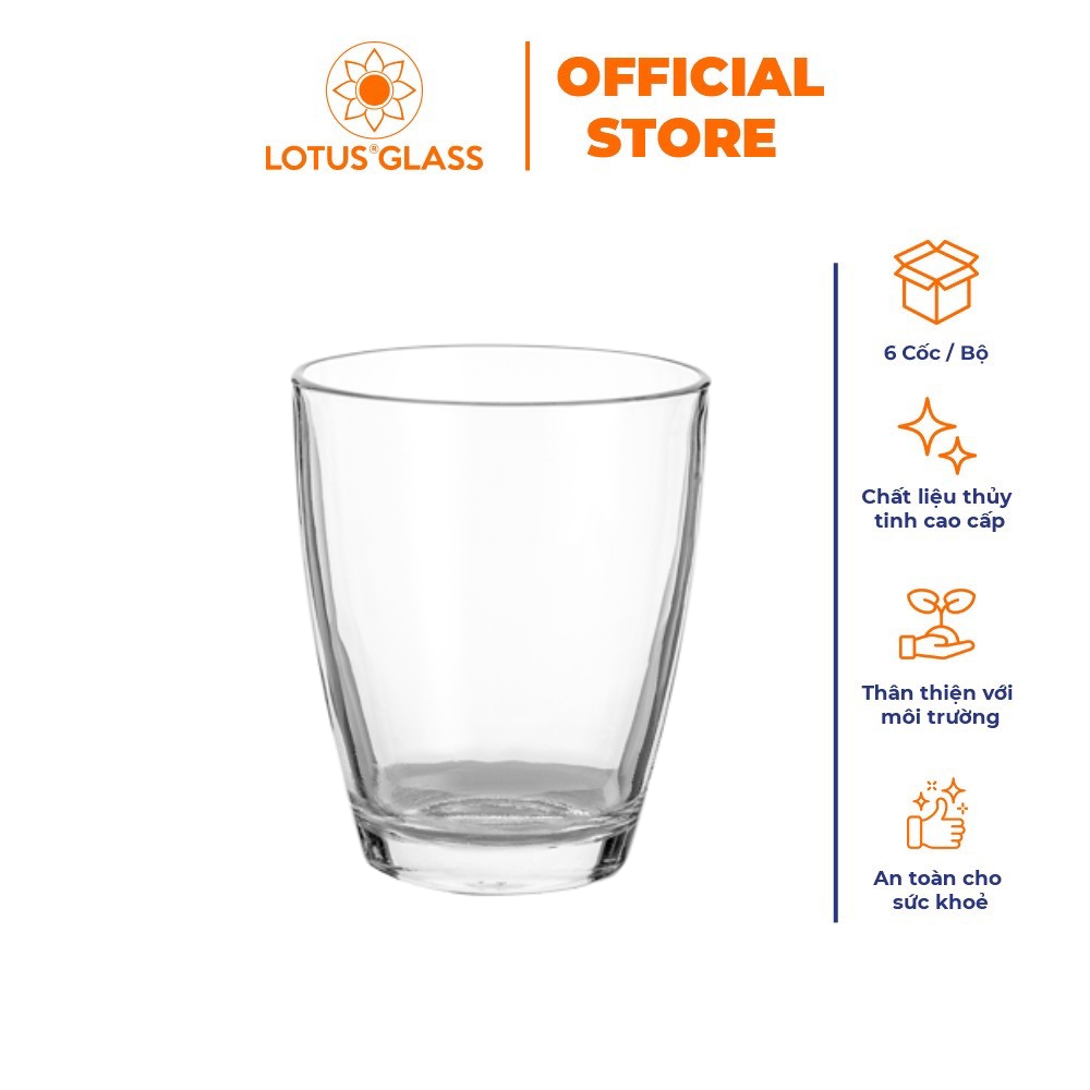 Bộ 6 cốc uống nước thủy tinh Lotus Glass VTC223