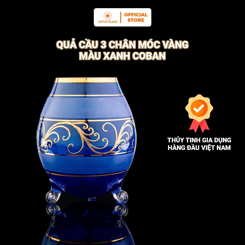 Lọ Hoa, Bình Hoa Dáng Quả Cầu 3 Chân Móc Vàng