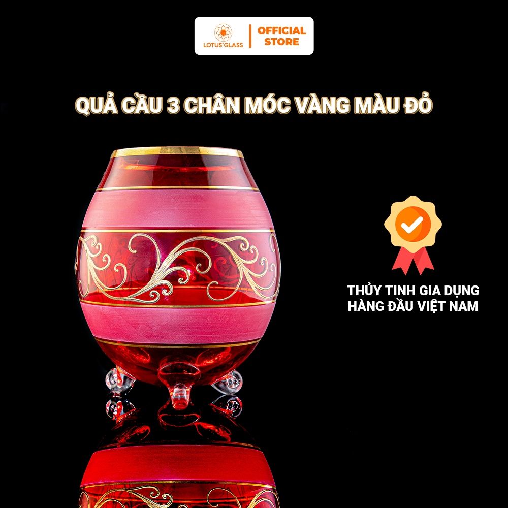 Lọ Hoa, Bình Hoa Dáng Quả Cầu 3 Chân Móc Vàng