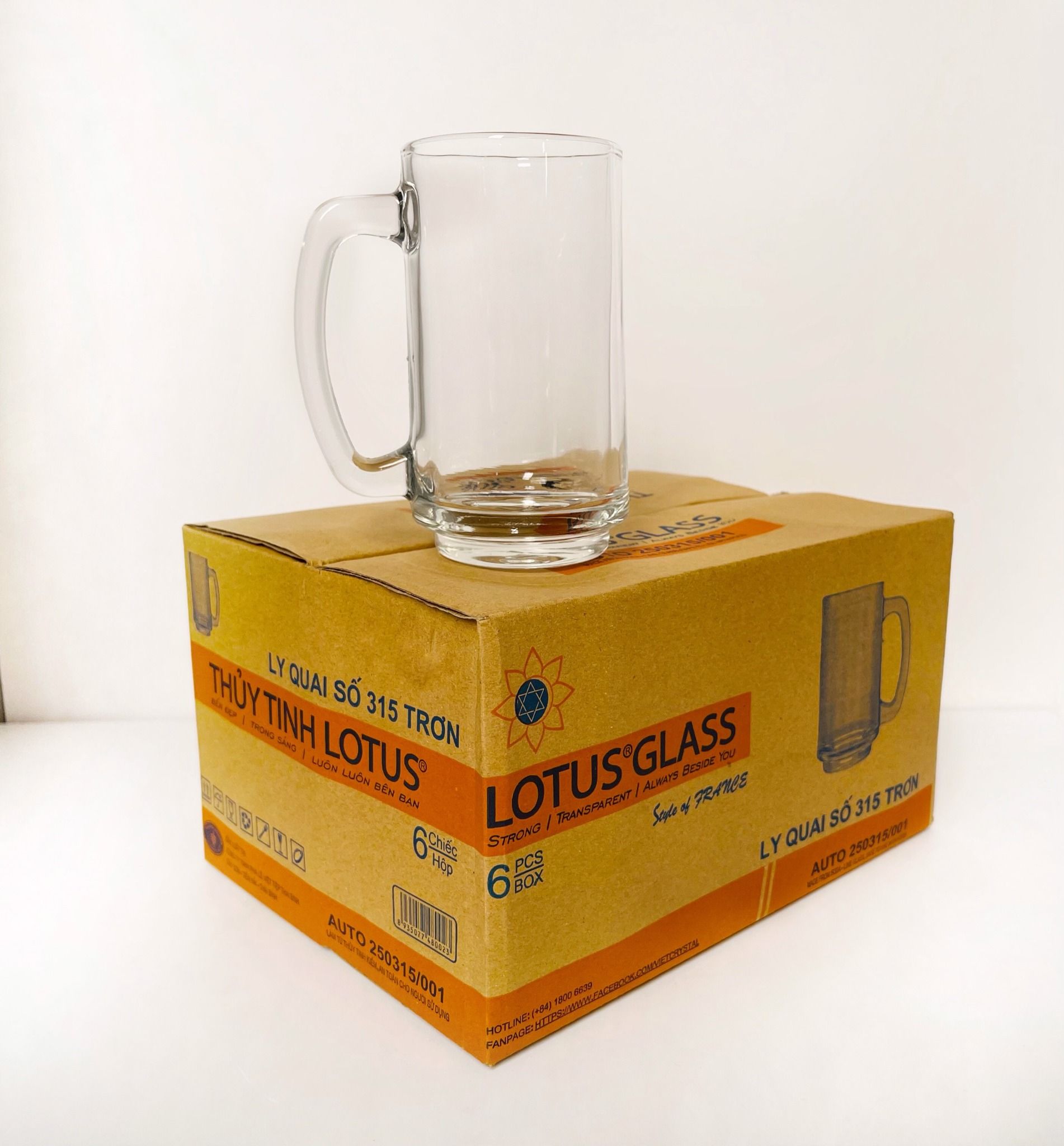 Ly bia thủy tinh có quai LOTUS GLASS VTC315