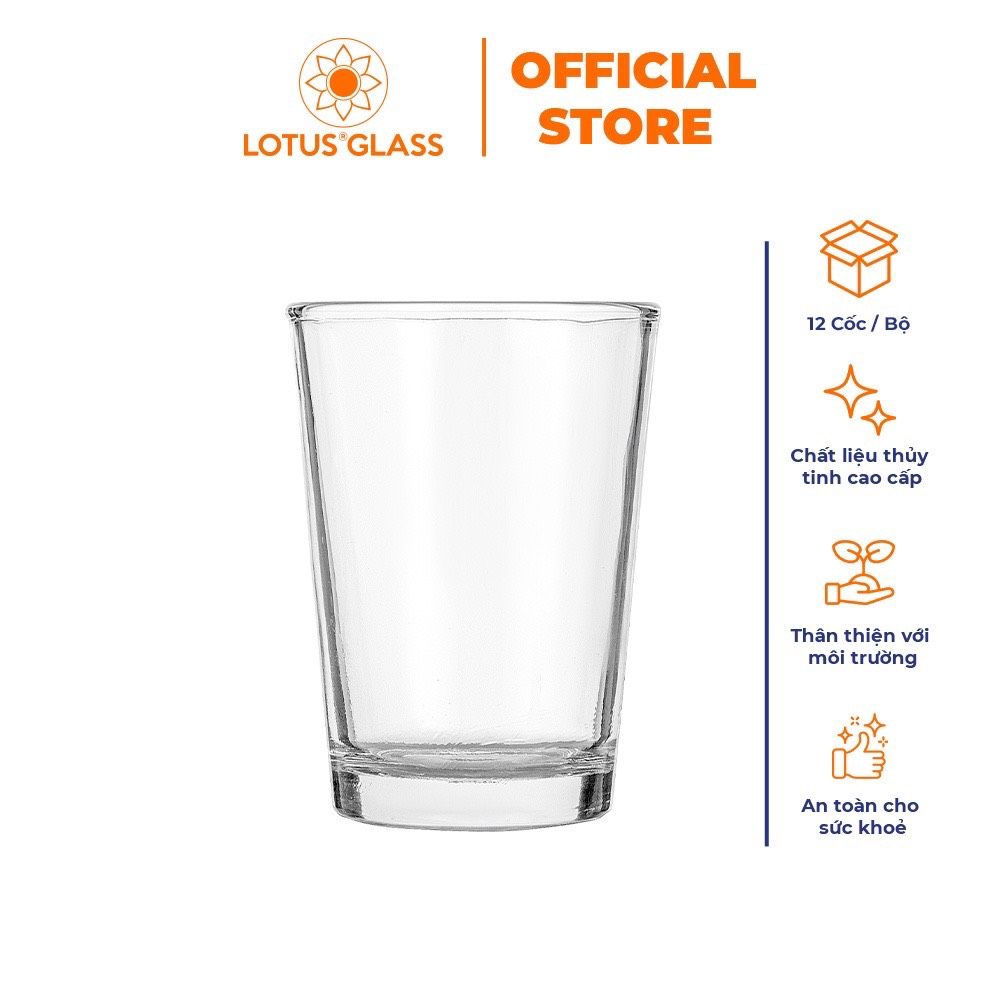 Bộ 12 cốc nước giải khát thủy tinh Lotus Glass VTC013
