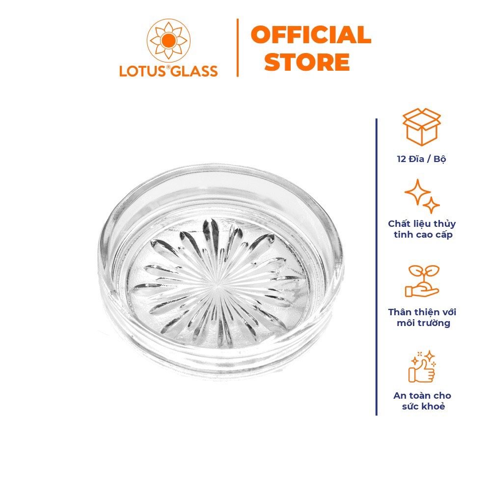 Bộ 12 đĩa thủy tinh Lotus Glass VTC015B