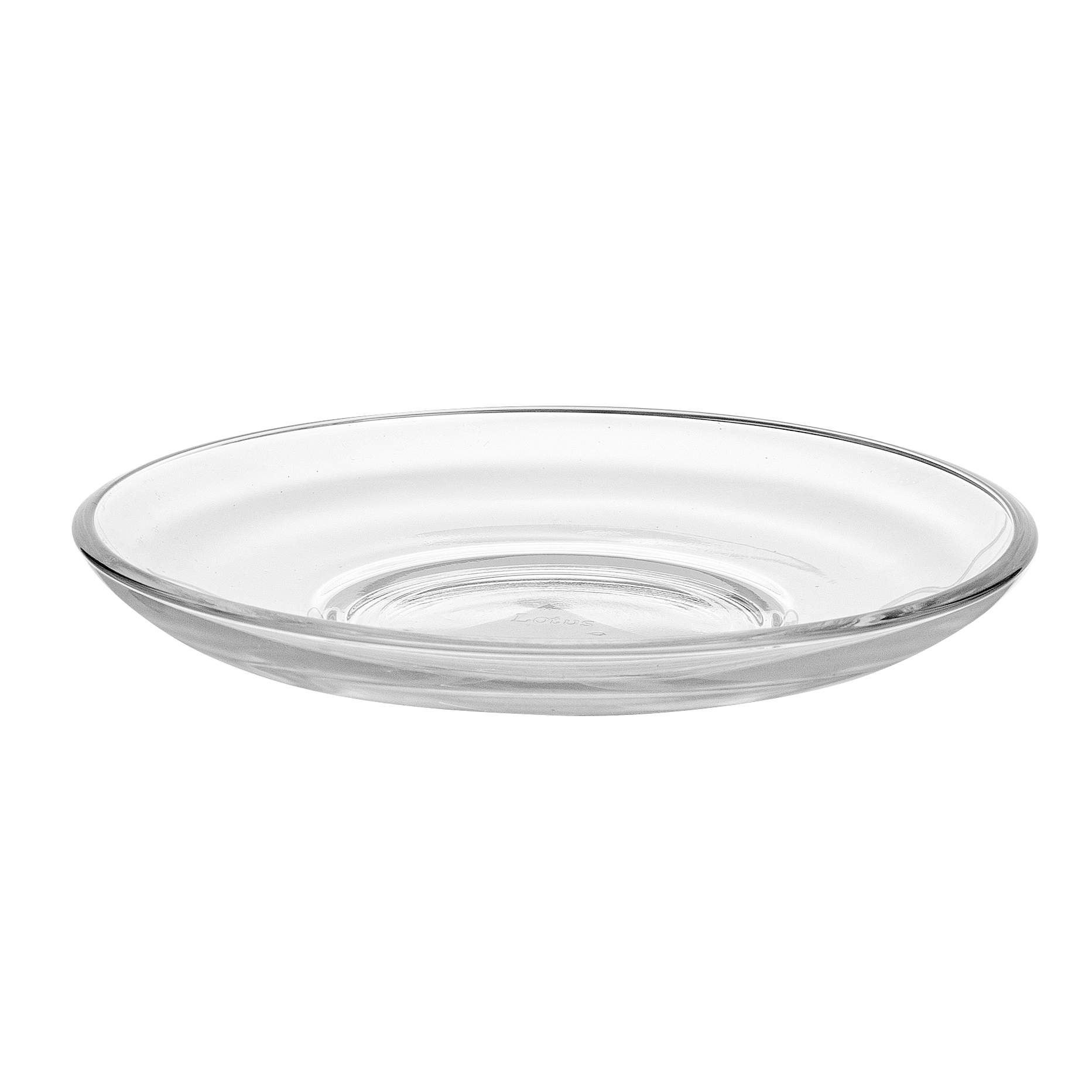 Đĩa lót ly trà - cà phê thủy tinh có quai LOTUS GLASS VTC048