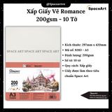  Giấy Vẽ Romance Zen Art 200gsm Vân Mix vẽ màu chì, sáp, chì than, gouache 