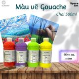  Màu vẽ Gouache, Màu Bột SUNWAY Đài Loan Chai 500ml (24 màu lẻ) 