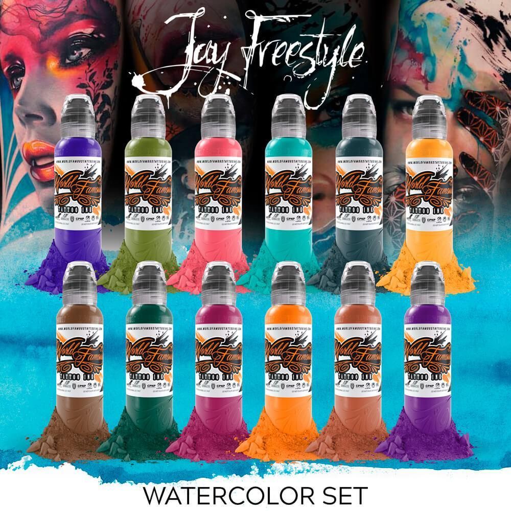  WORLD FAMOUS INK - JAY FREESTYLE WATERCOLOR INK SET 1oz 