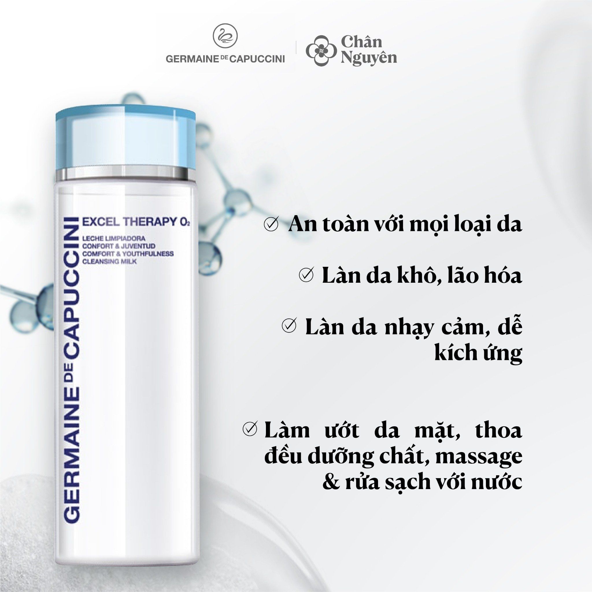  SỮA RỬA MẶT DỊU NHẸ GERMAINE DE CAPUCCINI COMFORT & YOUTHFULNESS CLEANSING MILK 