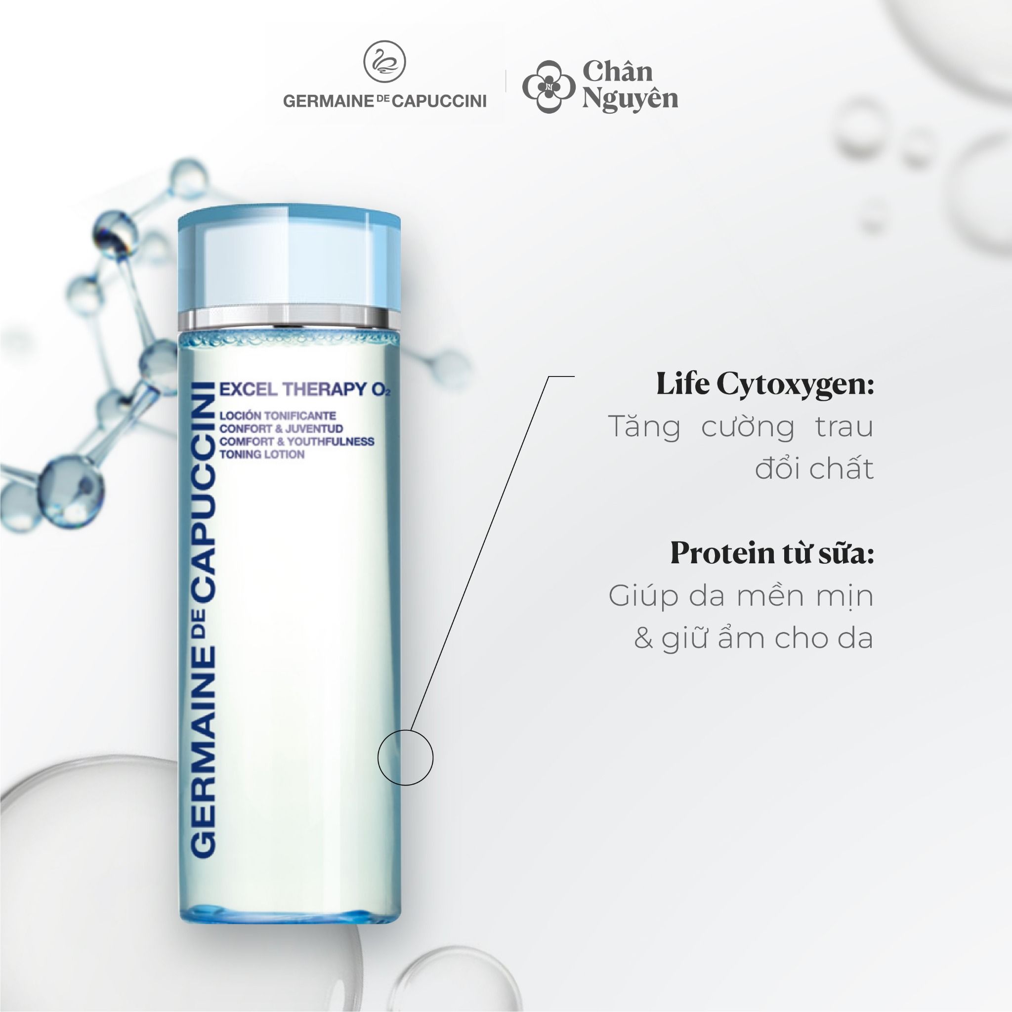 TONER OXY TƯƠI GERMAINE DE CAPUCCINI COMFORT & YOUTHFULNESS TONING LOTION