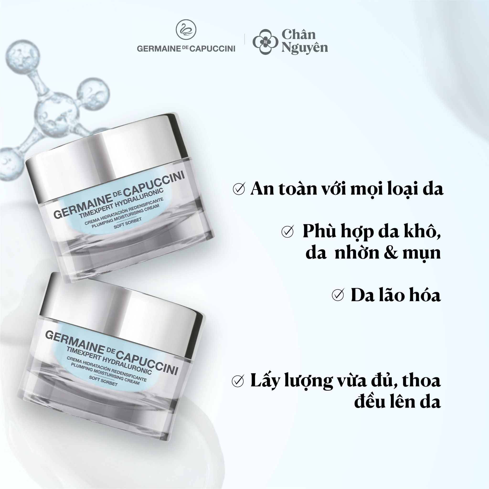 GEL CẤP NƯỚC ĐA TẦNG GERMAINE DE CAPUCCINI PLUMPING MOISTURISING GEL-CREAM - SOFT SORBET