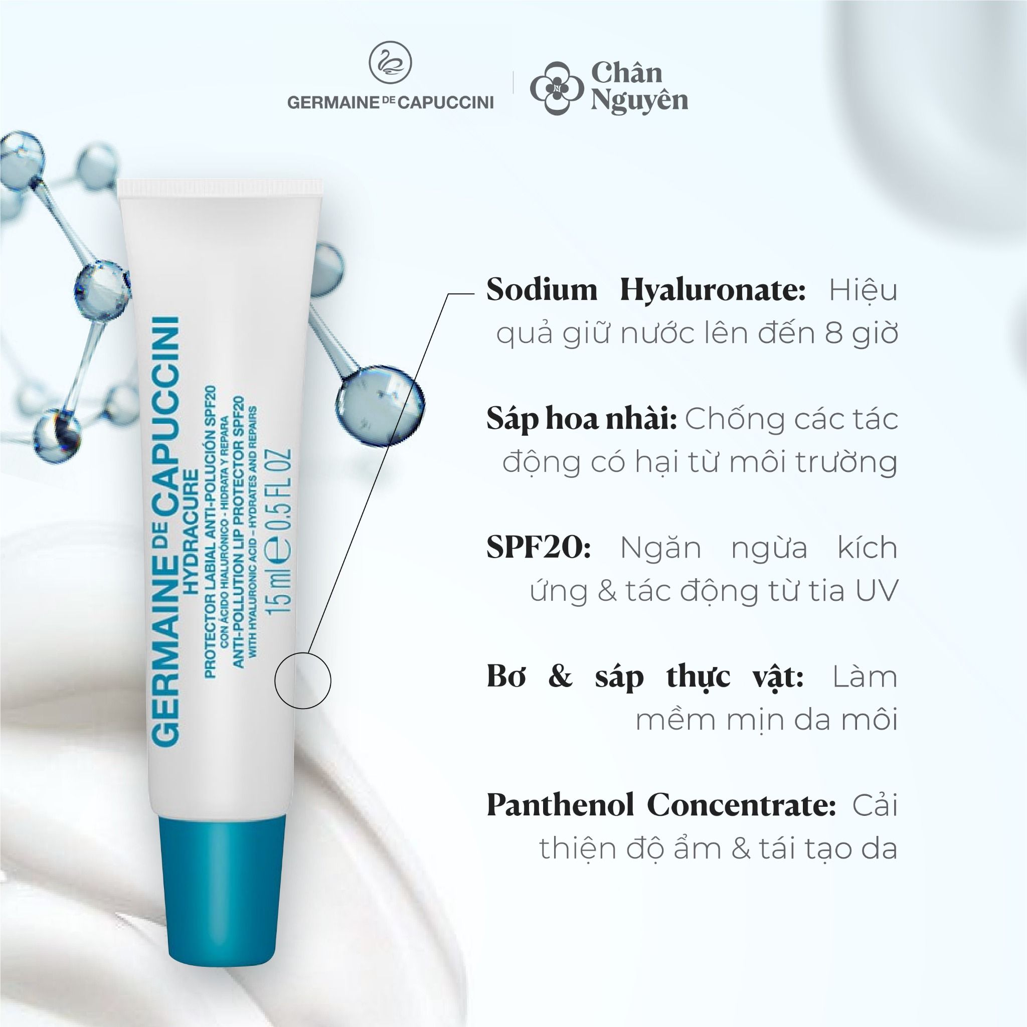  SON DƯỠNG MÔI CHỐNG NẮNG GERMAINE DE CAPUCCINI ANTI POLLUTION LIP PROTECTING BALM SPF20 