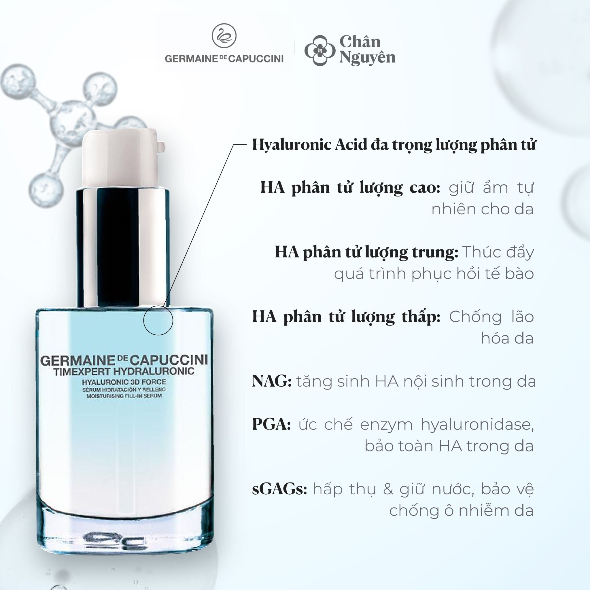  Serum Cấp Nước Đa Tầng Germaine De Capuccini Hydraluronic 3d Force Serum 