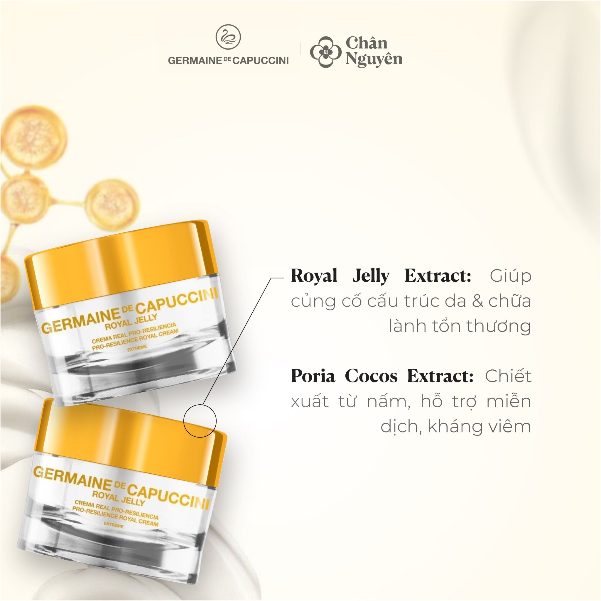  KEM DƯỠNG PHỤC HỒI DA KHÔ GERMAINE DE CAPUCCINI JELLY PRO RESILIENCE ROYAL CREAM EXTREME 