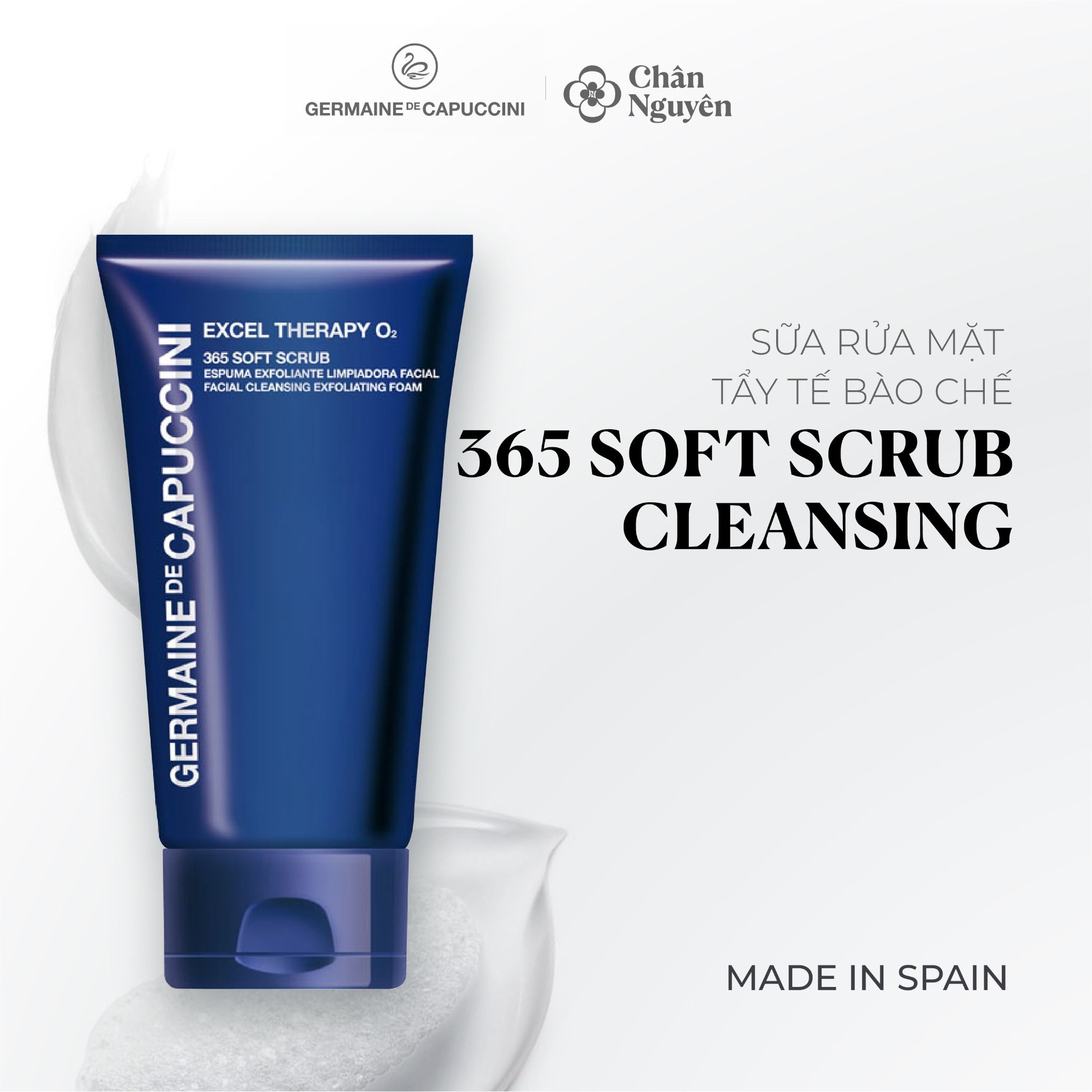  SỮA RỬA MẶT TẨY TẾ BÀO CHẾT GERMAINE DE CAPUCCINI 365 SOFT SCRUB CLEANSING 