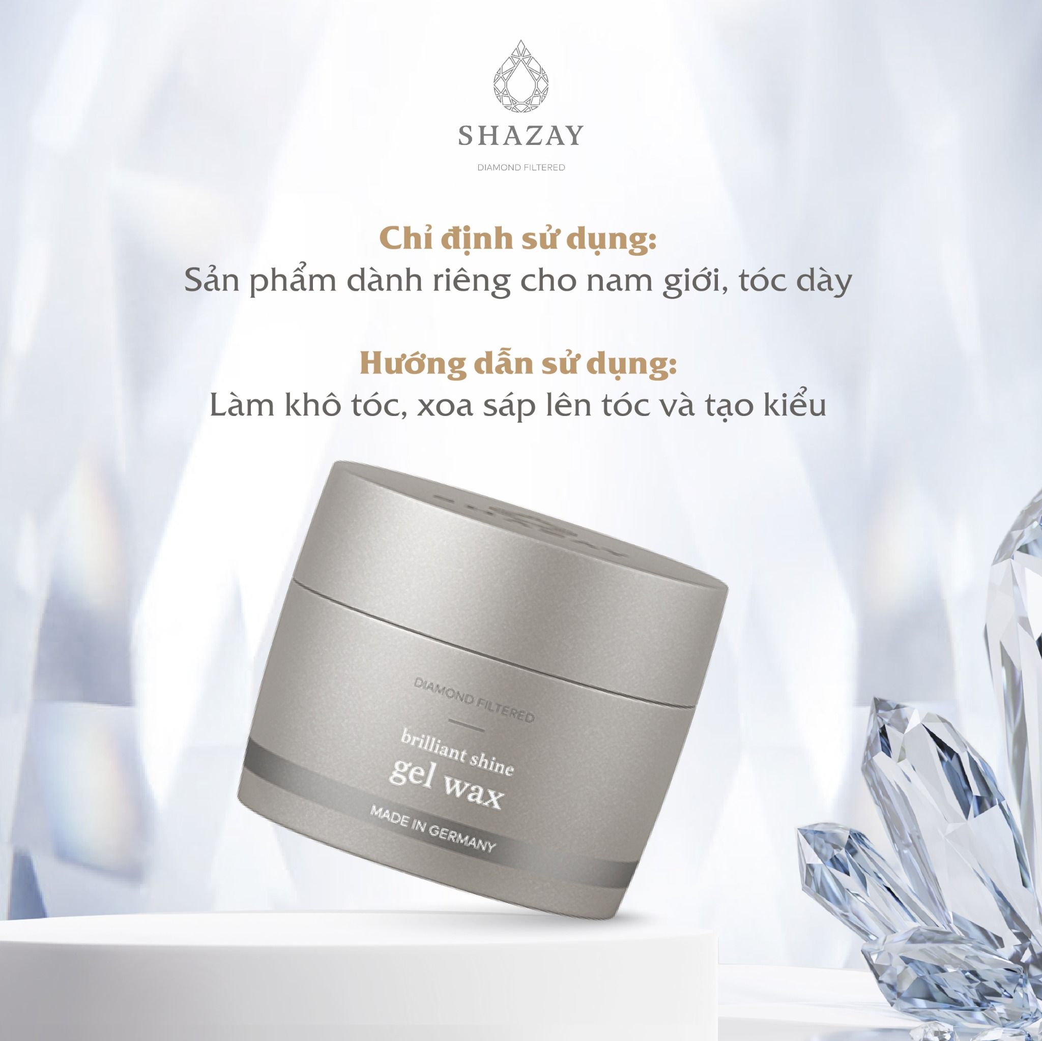  GEL TẠO KIỂU TÓC SHAZAY - BRILLIANT SHINE GEL WAX 