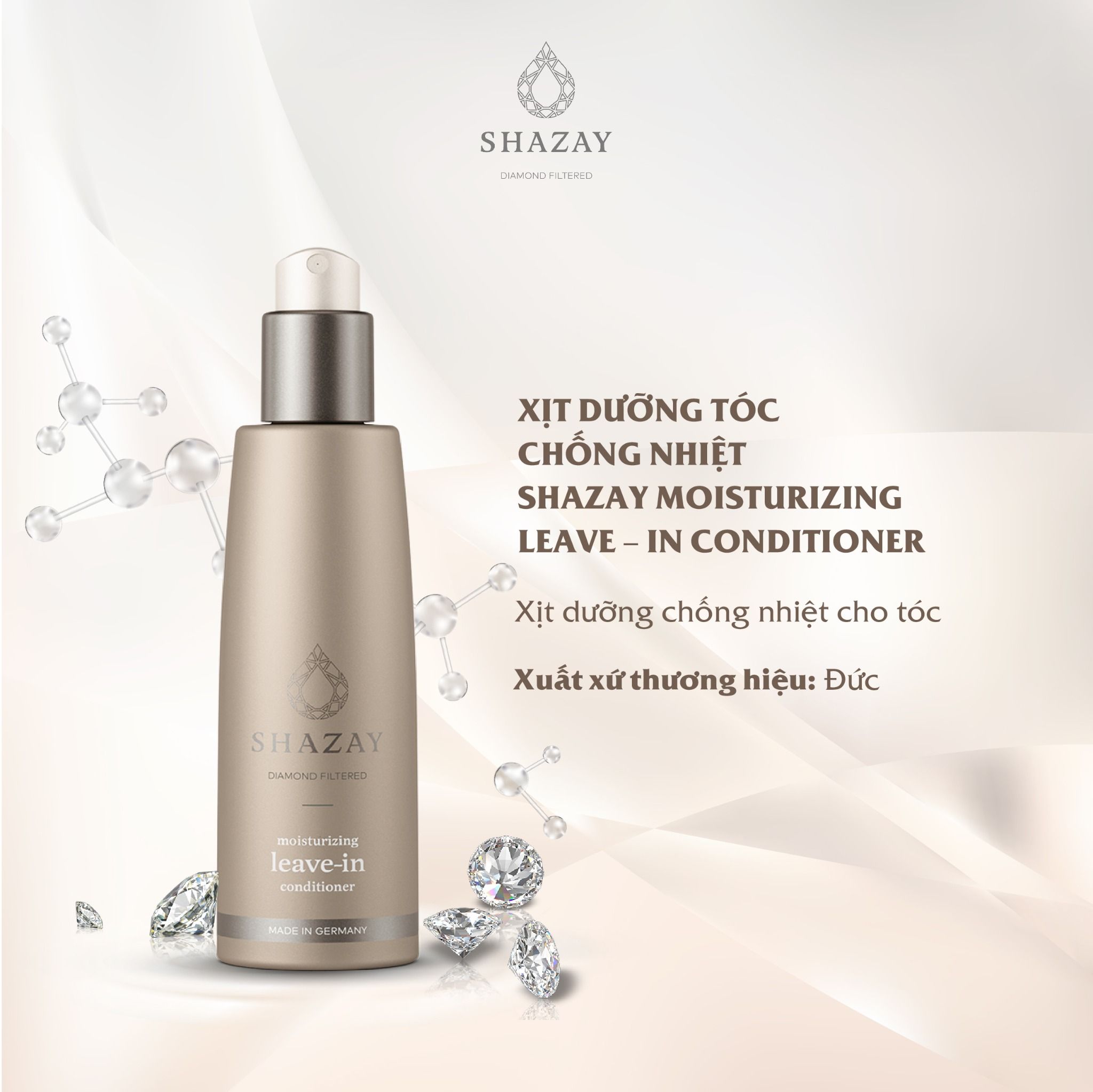  XỊT DƯỠNG TÓC CHỐNG NHIỆT SHAZAY MOISTURIZING LEAVE – IN CONDITIONER 