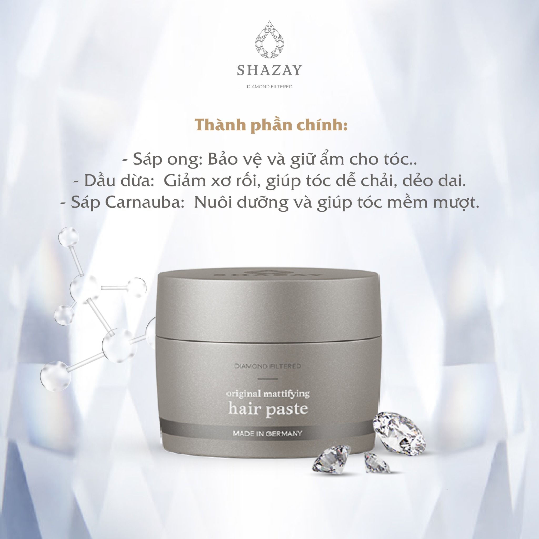 SÁP TẠO KIỂU TÓC SHAZAY ORIGINAL MATTIFYING HAIR PASTE