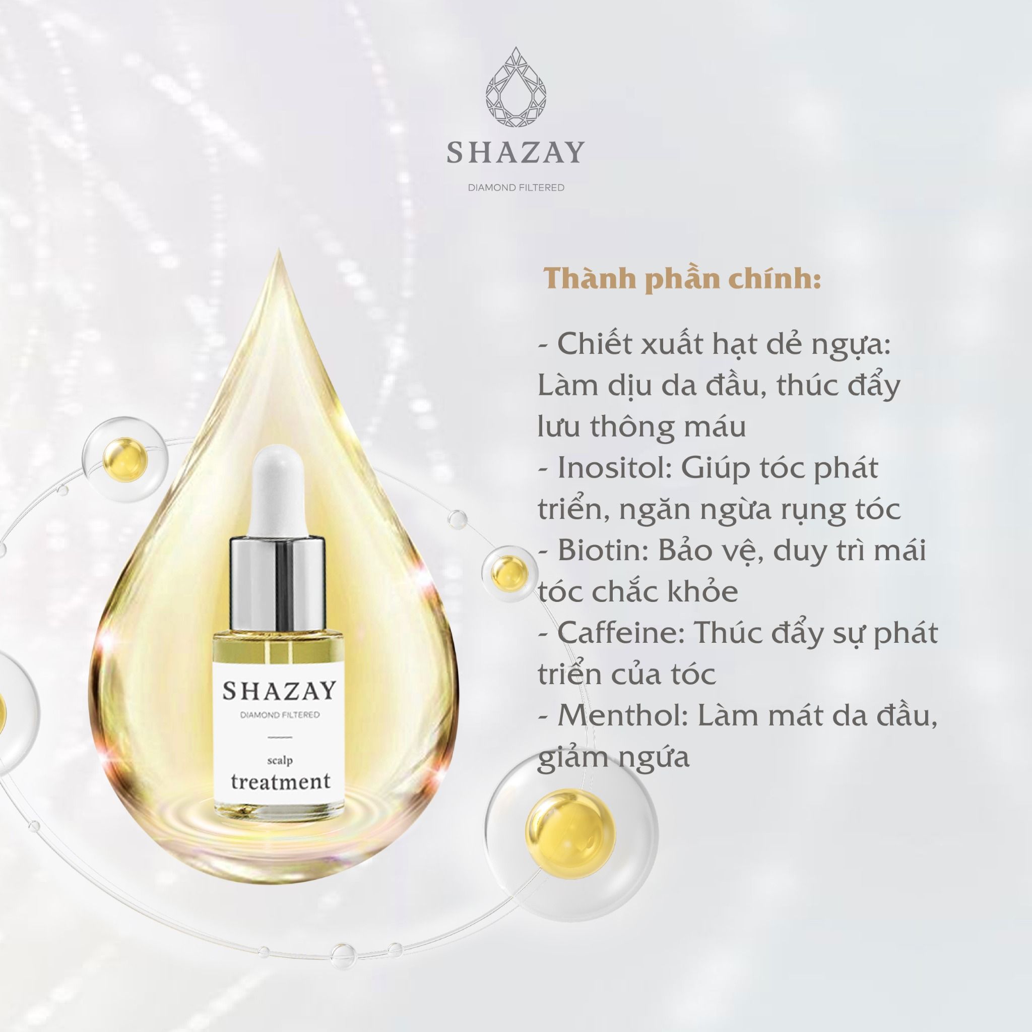 TINH CHẤT ĐIỀU TRỊ DA ĐẦU SHAZAY - SCALP TREATMENT