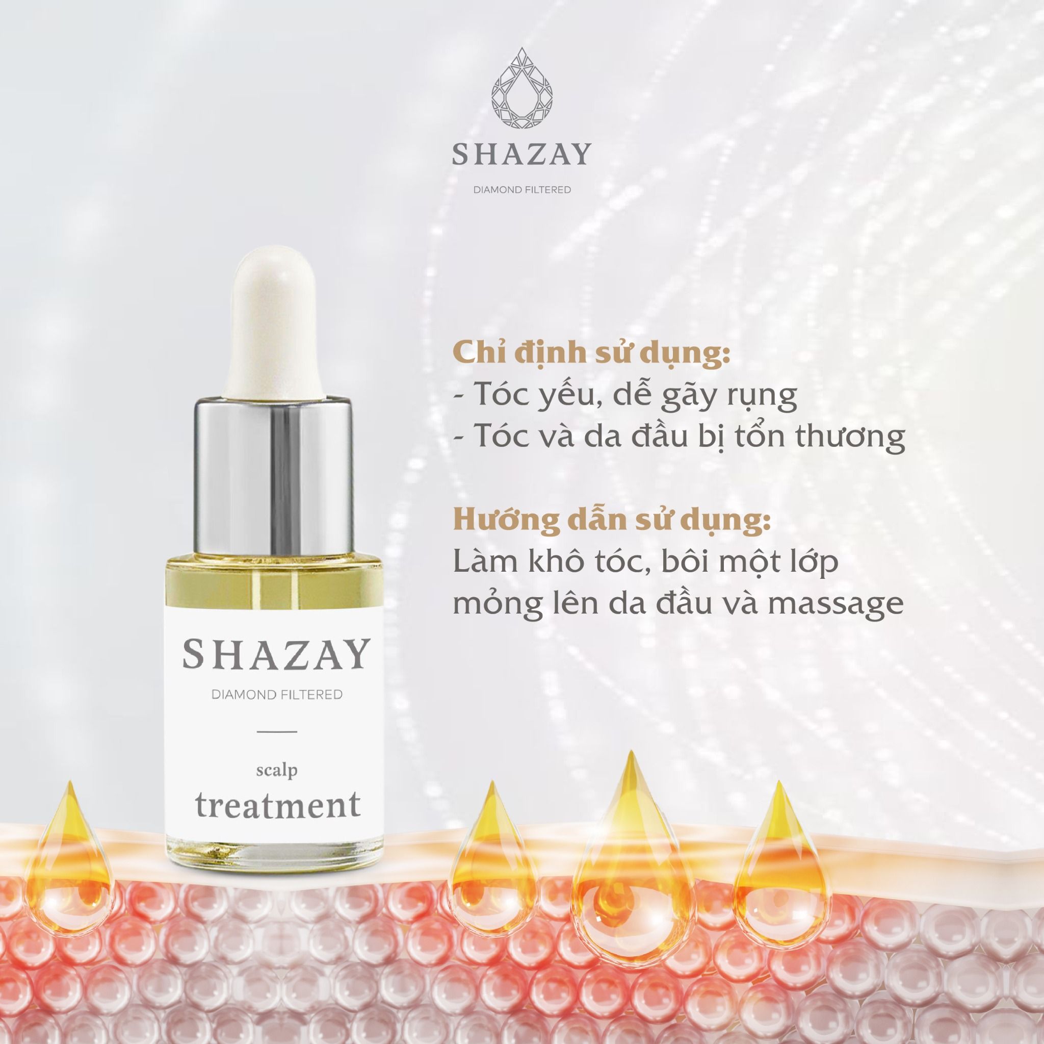 TINH CHẤT ĐIỀU TRỊ DA ĐẦU SHAZAY - SCALP TREATMENT