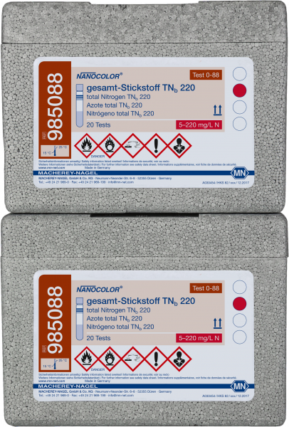  Tube test NANOCOLOR total-Nitrogen TNb 220  <br> P/N: 985088 <br> Quy cách: 20 test(s)/hộp 