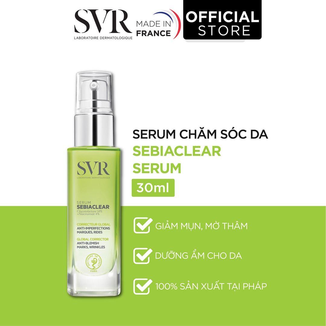 Tinh Chất Giảm Mụn Làm Mờ Thâm Sạm Và Mềm Mịn Da SVR Sebiaclear Serum 30ml 
