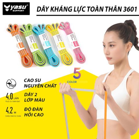 Dây kháng lực tập toàn thân Powerband chất liệu cao su 100% Yasu