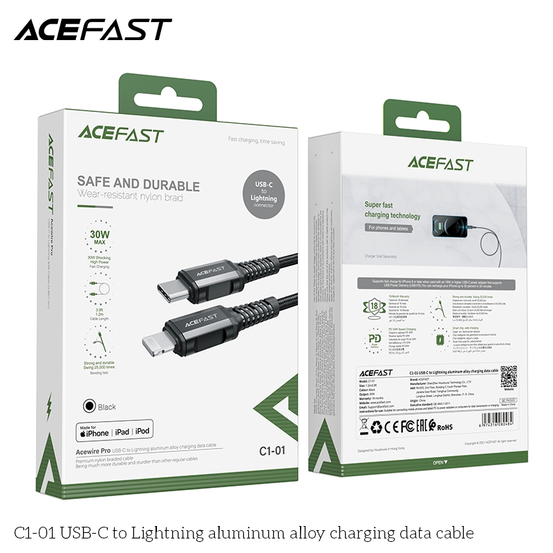  Cáp ACEFAST Type C to Lightning (1.2m) - C1-01 