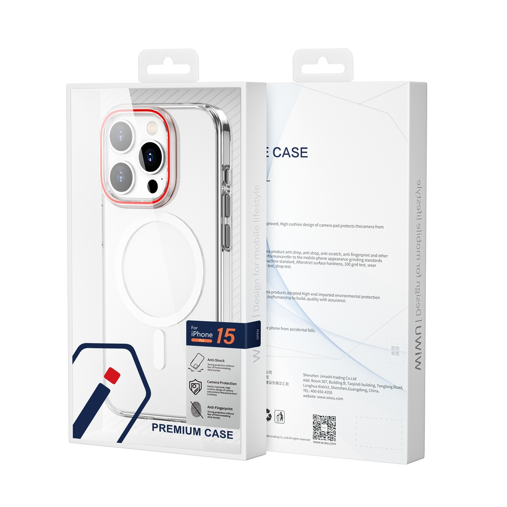 ỐP NHỰA TRONG CỨNG MAGSAFE VIỀN CAM MÀU IPHONE 15 PROMAX
