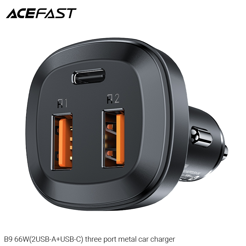 Sạc ô tô ACEFAST 66W 3 cổng 2xUSB-A + USB-C