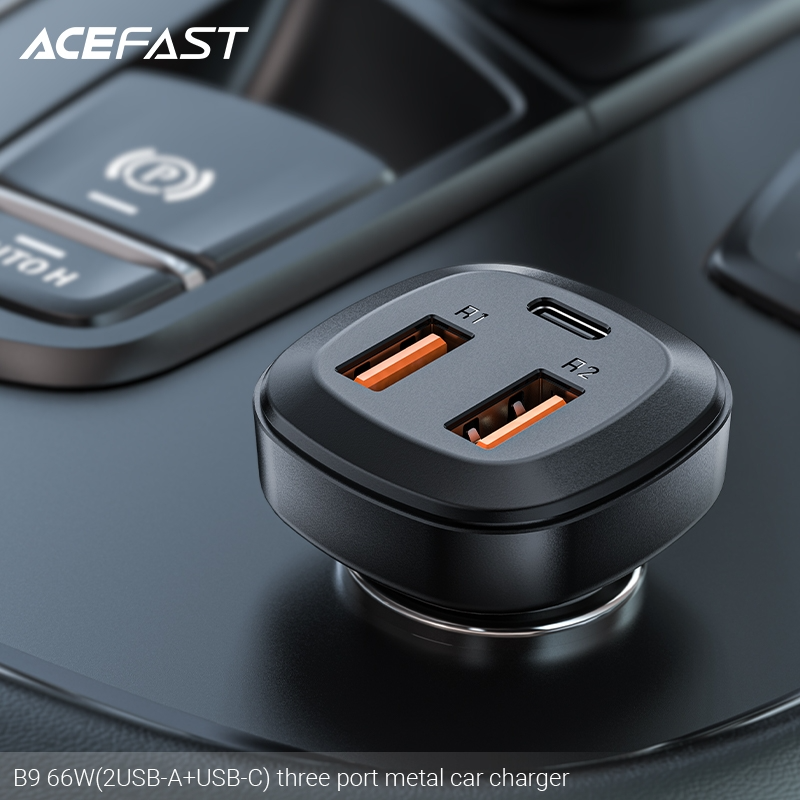 Sạc ô tô ACEFAST 66W 3 cổng 2xUSB-A + USB-C