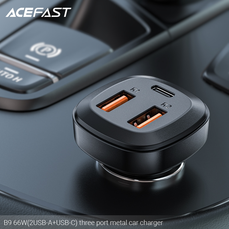  Sạc ô tô ACEFAST 66W 3 cổng 2xUSB-A + USB-C 