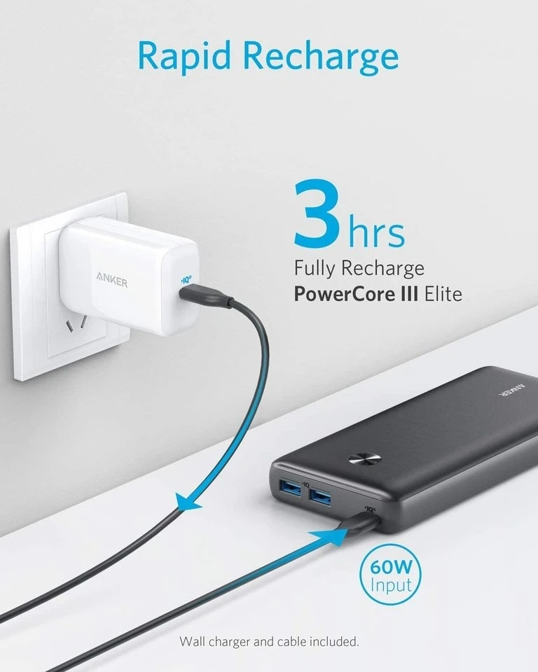  PIN DỰ PHÒNG ANKER POWERCORE III ELITE 25.600MAH POWER DELIVERY 60W - A1290 