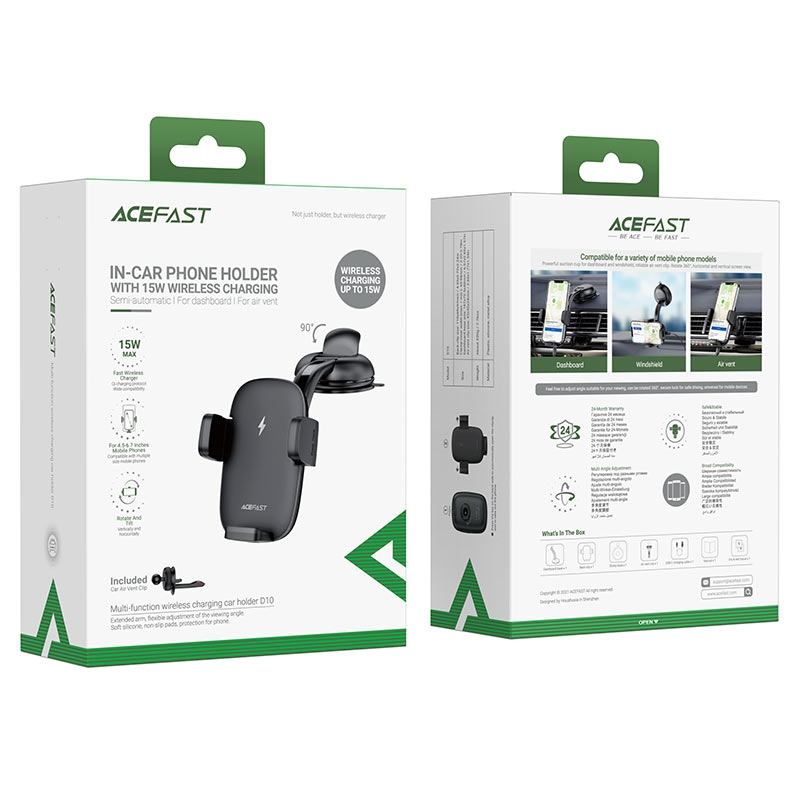 Giá đỡ sạc nhanh không dây trên ô tô 15W ACEFAST