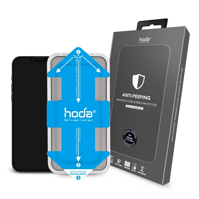 Miếng dán cường lực HODA chống nhìn trộm có viền đen cho iPhone 13 series