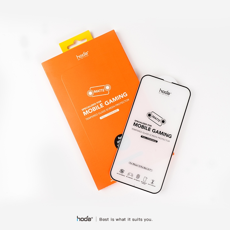 Miếng dán cường lực HODA chống bám vân tay có viền đen cho iPhone 13 series