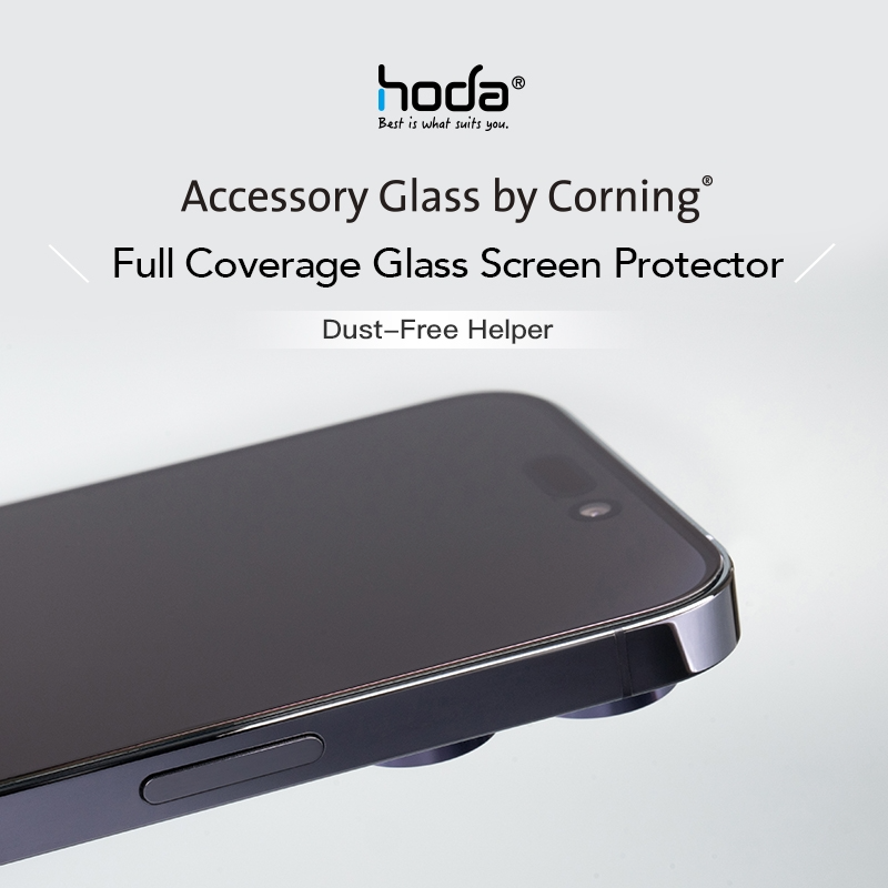 Kính cường lực kèm khung trợ dán HODA chống trầy AGbC by Corning cho iPhone 15 series