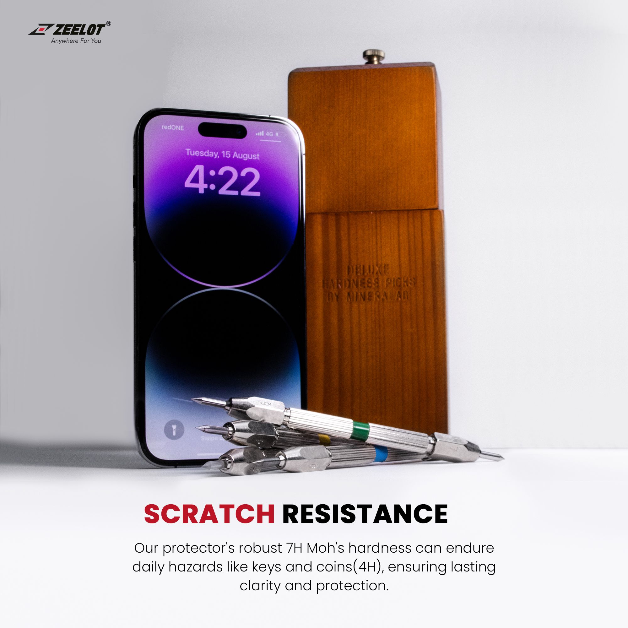 Miếng Dán Cường Lực Trong Suốt Cho iPhone 15 Pro/ 15 Pro Max SOLIDsleek ZEELOT