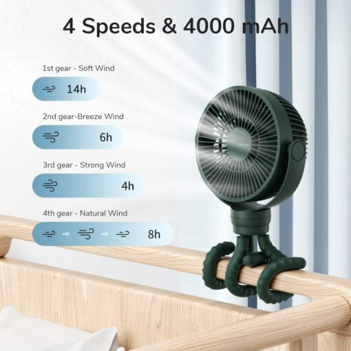 Quạt tích điện Mini Jisulife FA24 chân bạch tuộc đa năng