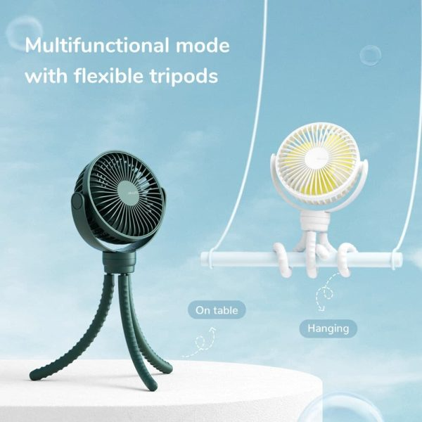 Quạt tích điện Mini Jisulife FA24 chân bạch tuộc đa năng