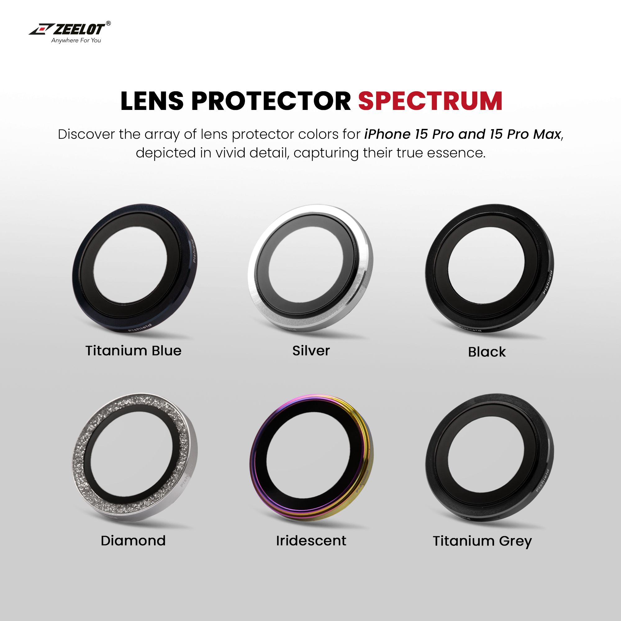 Miếng Dán Camera Sapphire Cho iPhone 15 Pro/ 15 Promax PIshield ZEELOT