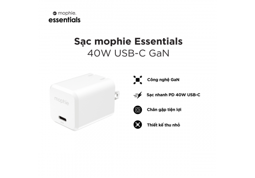 Sạc mophie Essentials 40W USB-C GaN