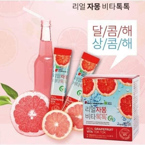 Nước Ép Bưởi Giảm Cân Sanga Real Grapefruit Vita Tok Tok Hộp 30 Gói