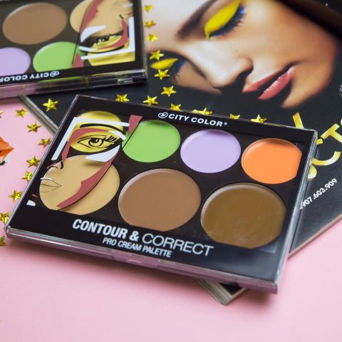 Bảng Tạo Khối Và Che Khuyết Điểm 7 Ô City Color Contour & Correct Cream Palette 180gr