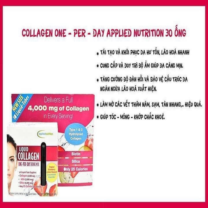 Nước Uống Bổ Sung Collagen Applied Nutrition Liquid One-Per-Day Drink Mix 30 Ống