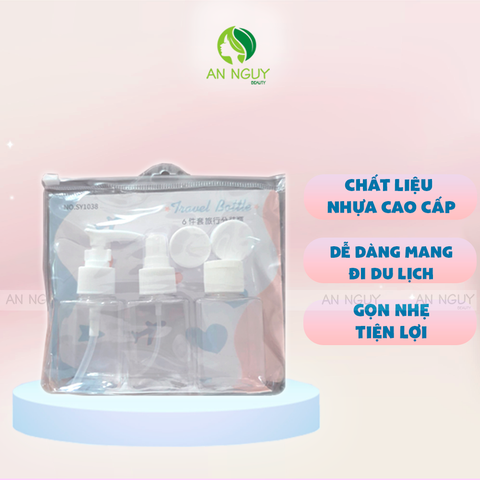 Bộ Chiết Mỹ Phẩm Du Lịch 6 Món