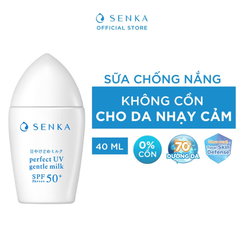 Sữa Chống Nắng Senka Perfect UV Gentle Milk SPF50+ PA++++ Cho Da Nhạy Cảm 40ml