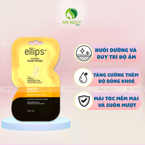 Kem Ủ Tóc Ellips Vitamin Hair Mask Smooth & Silky 18gr