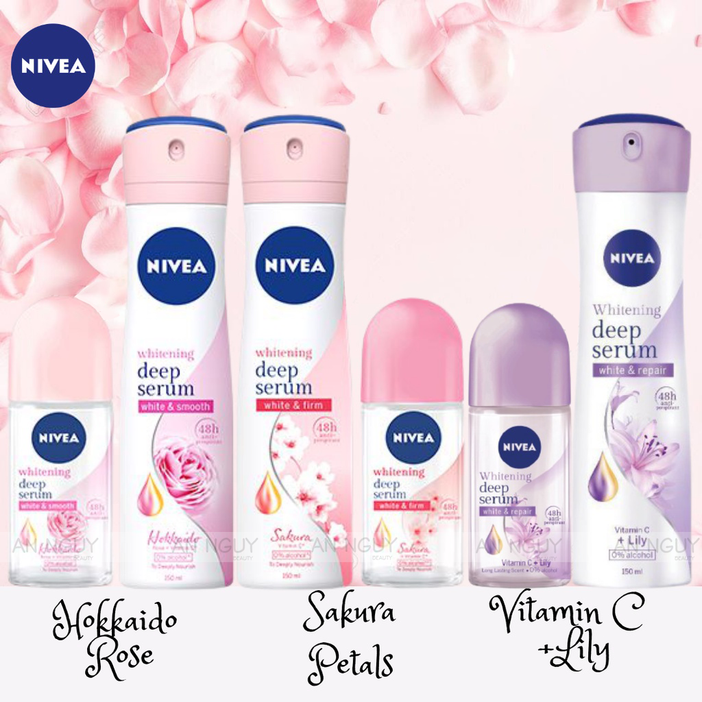 Xịt Ngăn Mùi Nivea Brightening Deep Serum Spray Dưỡng Sáng 150ml