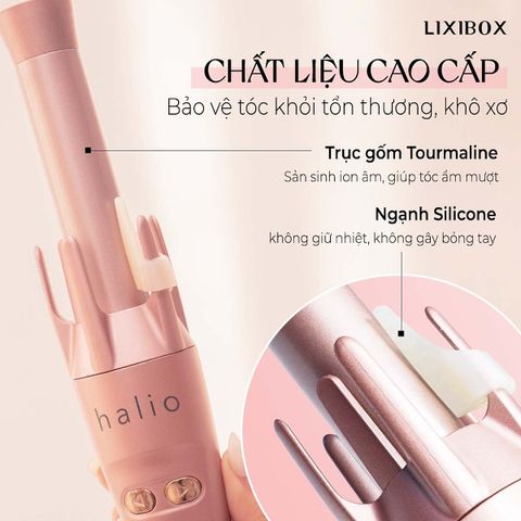 Máy Uốn Tóc HALIO Auto Rotating Hair Curler Tự Xoay 360 Độ Ion Âm #Màu Rose Gold